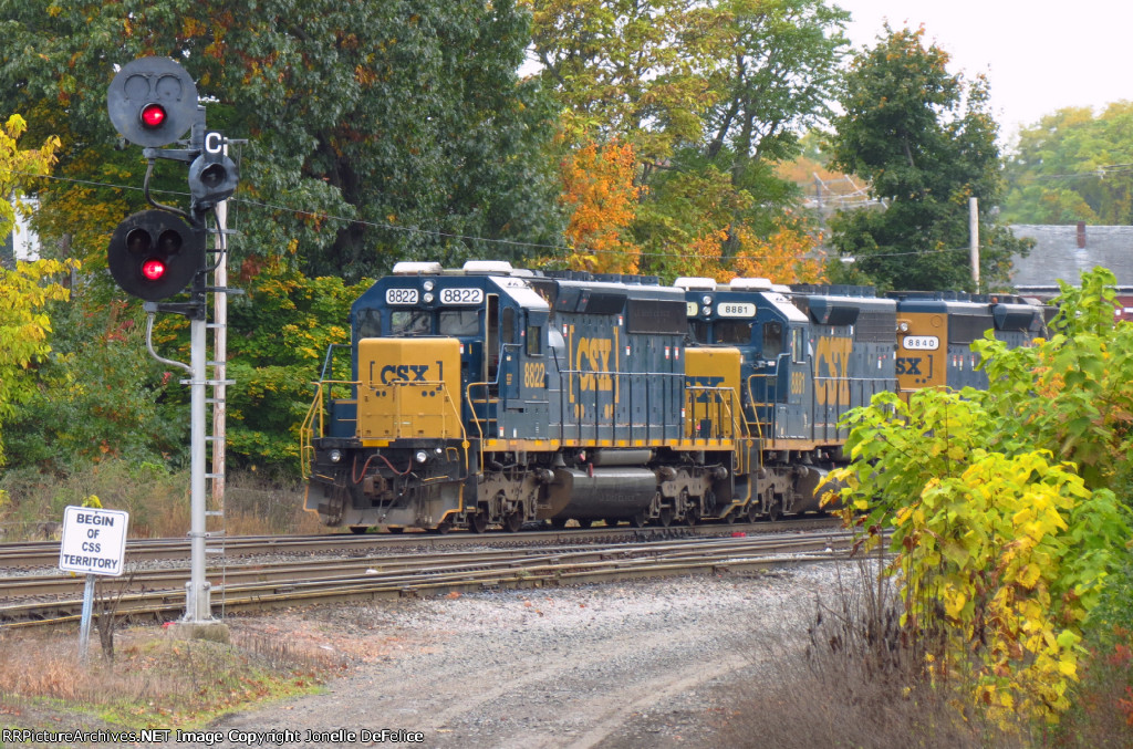 Three CSX EMDs...